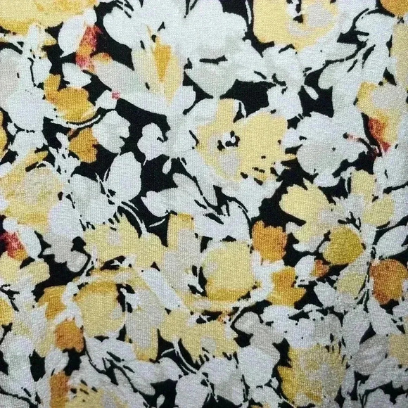 J. Jill Wearever Collection Yellow Floral V Neck Tunic Small - Picture 6 of 8